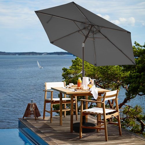 JEAREY 7.5FT Patio Umbrella - Market Table Umbrella with Push Button Tilt & Crank | Gray Outdoor Shade for Garden, Deck, and Pool