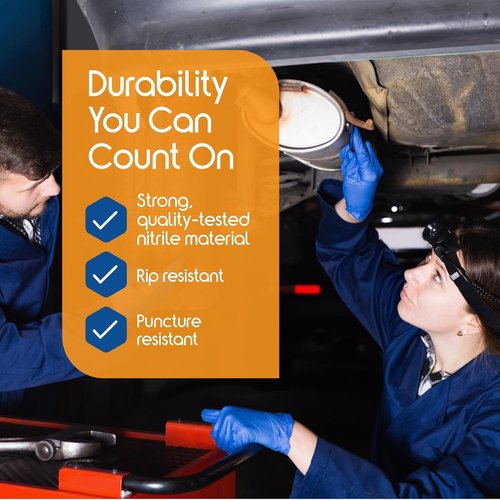 Inspire Cobalt Blue Nitrile Disposable Gloves - 4.5 Mil Safety Medical Exam & Cleaning Gloves
