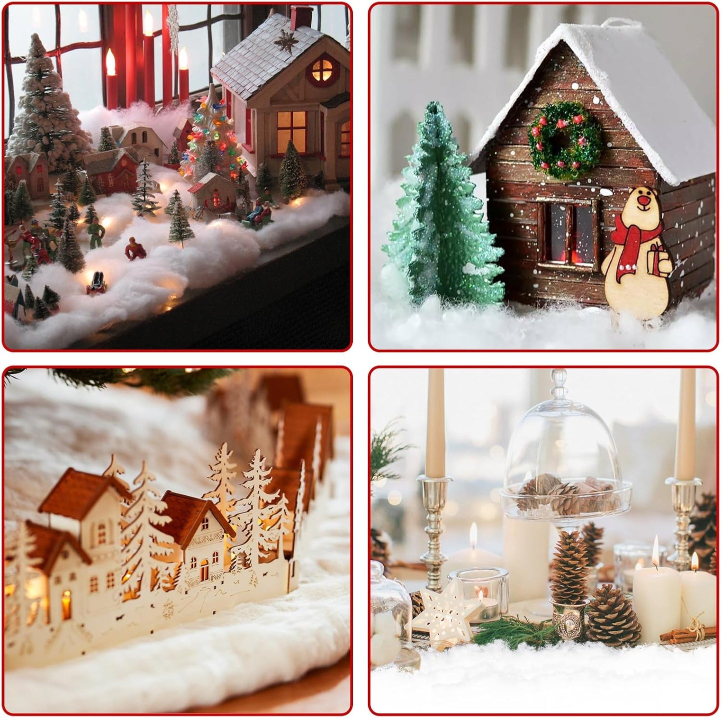 Skiennix Fake Snow Blankets - Perfect for Christmas Village Decor | 2 Pcs, Each 31.5 x 94.5 Inches