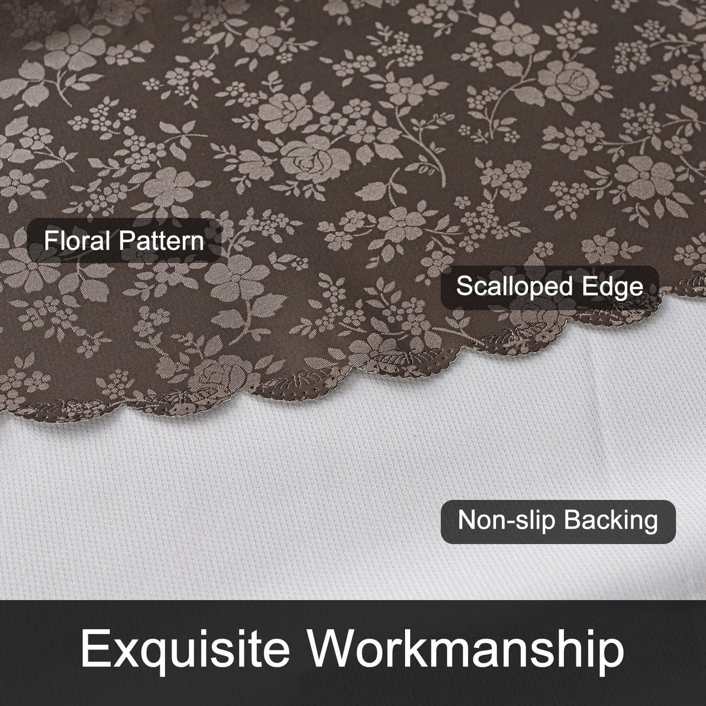 Smiry Rectangle Table Cloth, Waterproof Heavy Duty Vinyl Tablecloth, Wipeable Washable Table Cover for Kitchen and Dining Room (Coffee, 54" X 108")