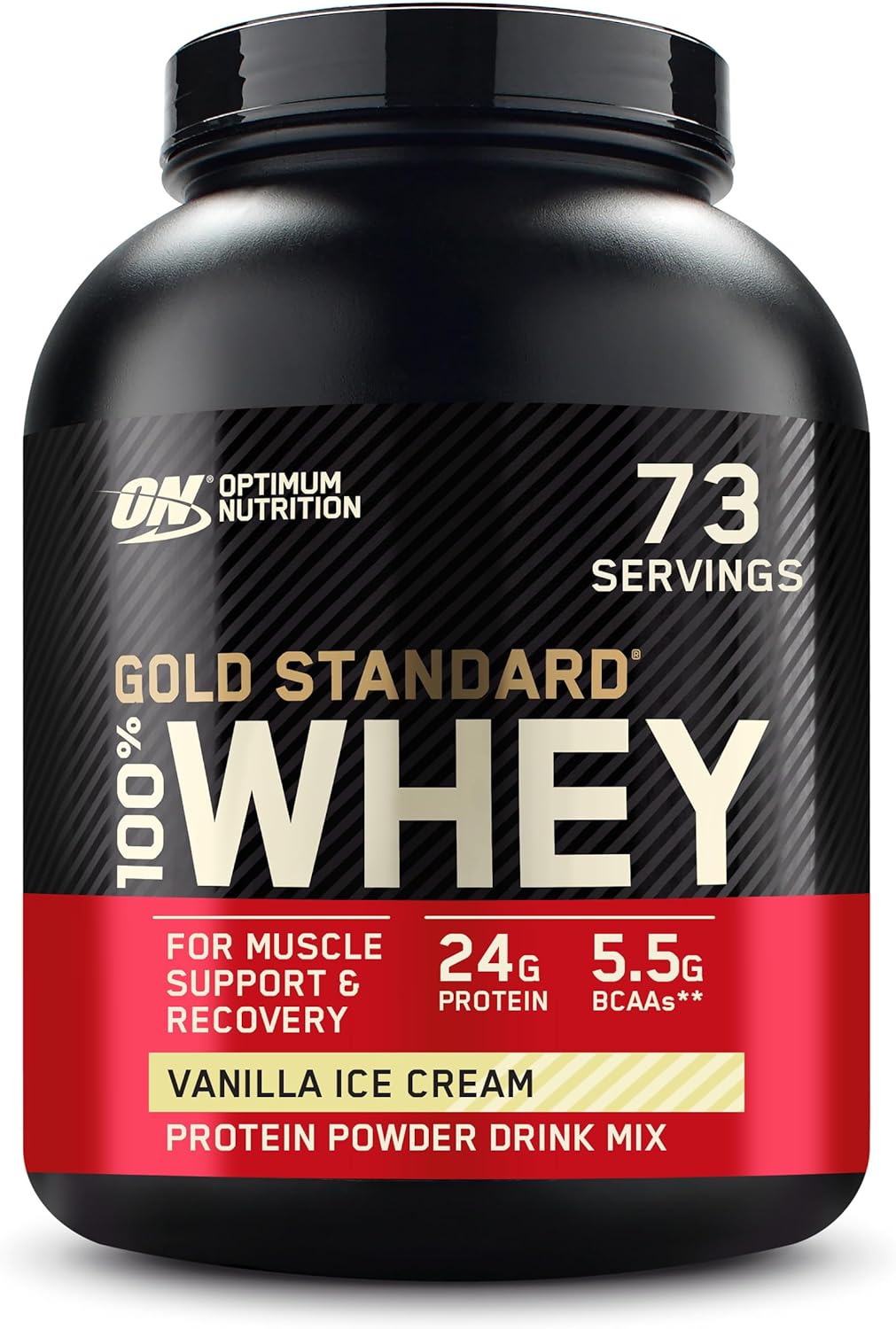 Optimum Nutrition Gold Standard Whey Protein Powder - Vanilla Ice Cream Flavor | 5 lb Size