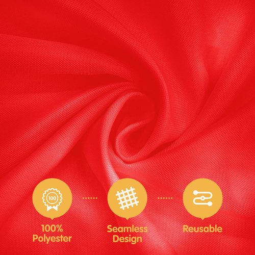 BRILLMAX 10 Pack Red Tablecloths 70 x 120 Inch for 6ft & 8ft Rectangle Tables - 150 GSM Polyester Fabric, Universal Fit, Water, Stain & Wrinkle Resistant Cloth Cover for Wedding Reception Banquet