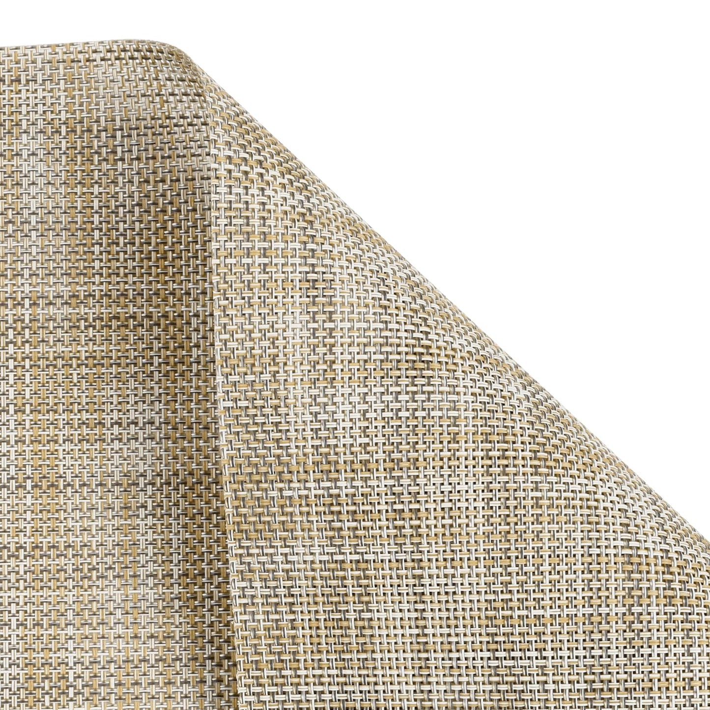 SHACOS Placemats Set of 6 Woven Vinyl Place Mats Wipeable Heat Resistant Stain Resistant Table Mats Indoor Outdoor, Beige