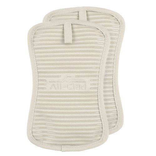 All-Clad Premium Pot Holder & Hot Pad: Heat Resistant to 500 Degrees - 100% Cotton, 10"x6.25" Hot Pad for Kitchen and Barbeque, (2-Pack), Almond