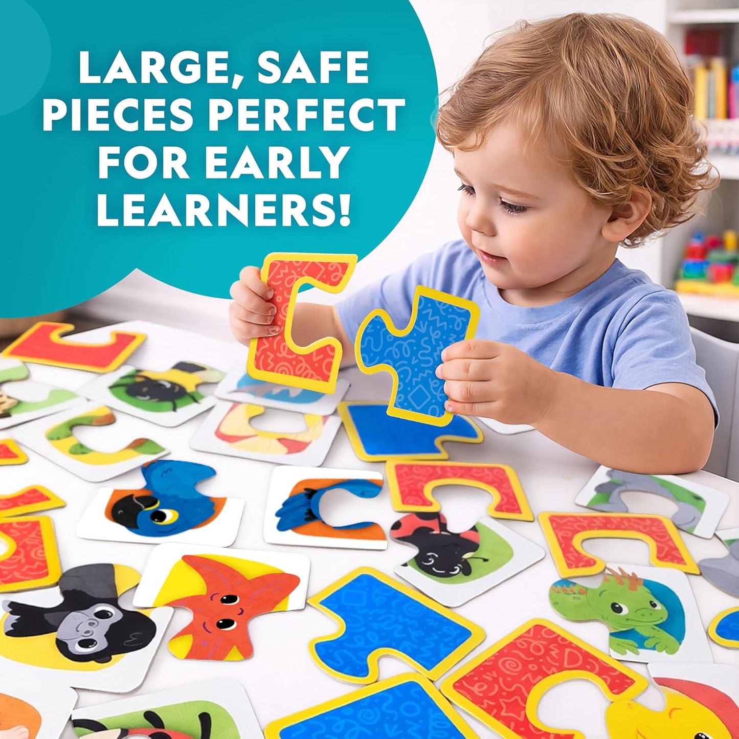 National Geographic Kids Animal Puzzle Games - 50 Matching Cards for Fun & Educational Play | Portable Learning Set