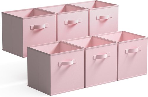 GRANNY SAYS Cube Storage Bins Set - 6-Pack with Hanging Organizer for Efficient Space Saving