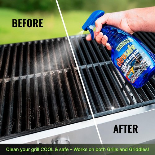 Citrusafe BBQ Grill Cleaner Spray - Heavy-Duty 16 OZ Cleaner for Burnt Food & Grease | Safe for All Grills