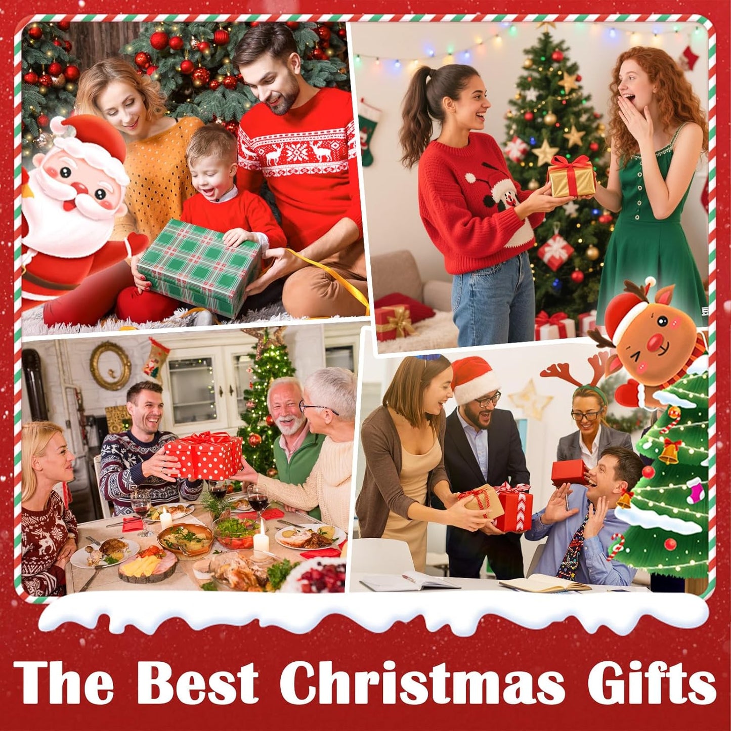 Priddop Santa Snow Globe | Musical Christmas Decoration with Classic Relief Texture - 10.6 Inch