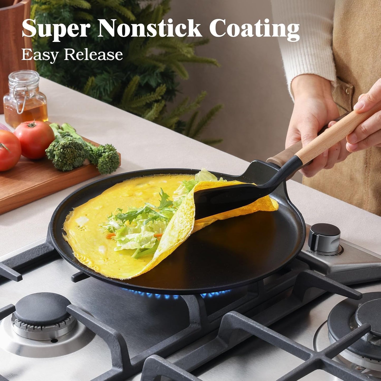 SENSARTE Nonstick Pots and Pans Set - 20-Piece Black Titanium Cookware, Induction Compatible & Dishwasher Safe