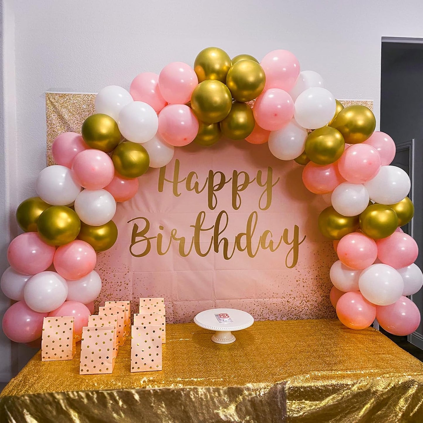Pink Gold Balloons Set - 12 Inch Latex Balloons with Confetti | Perfect for Bridal Showers & Birthdays