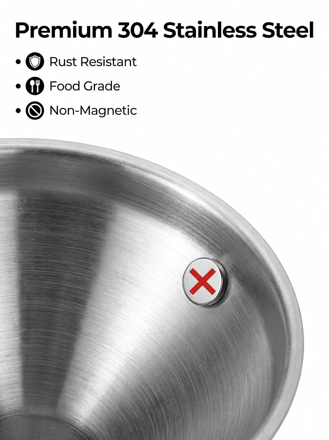 Skiennix Stainless Steel Funnel Set - 3-Piece Kitchen Funnels for Bottles & Cooking | Food Grade Metal