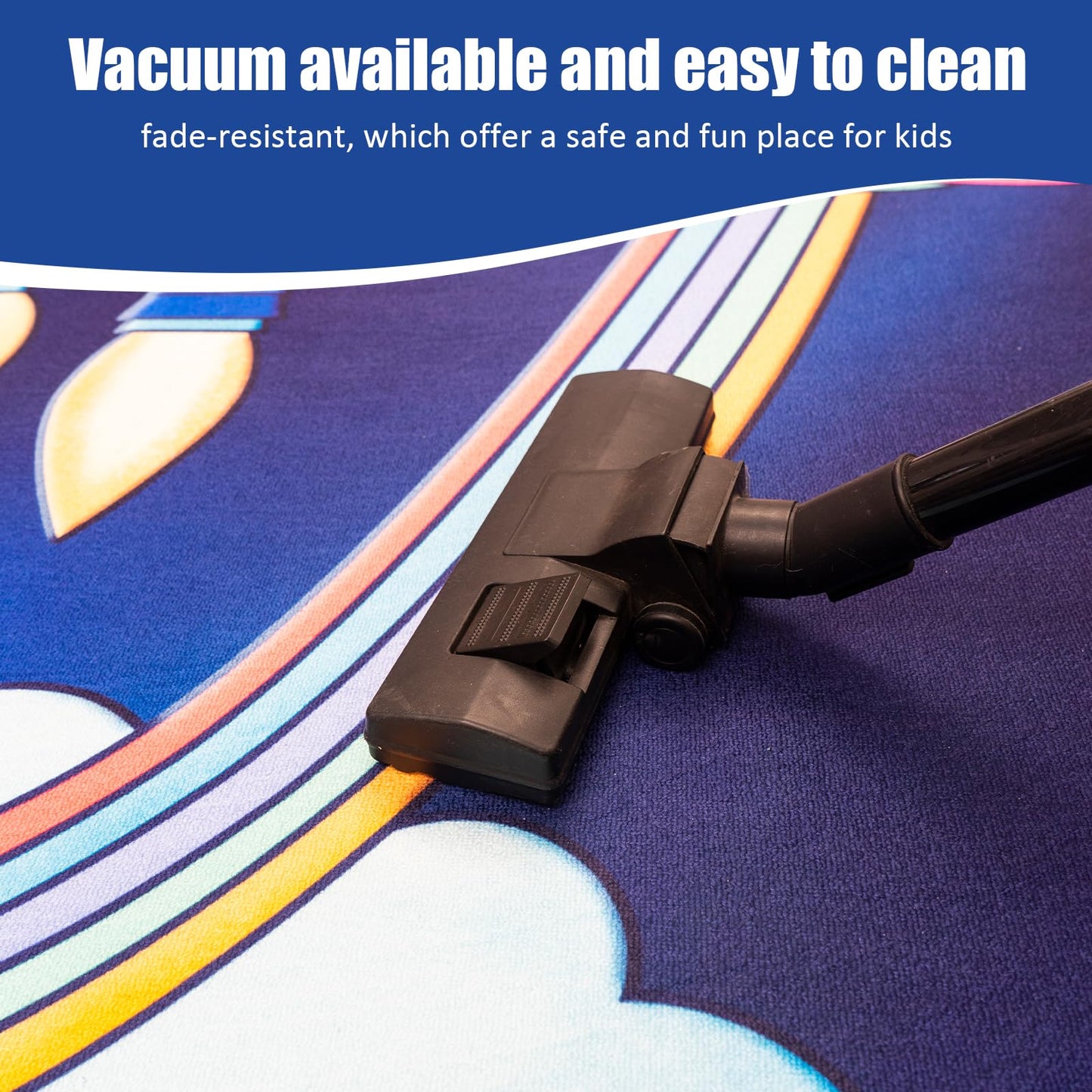 Space Rockets Rug for Kids Room Solar System Area Rugs for Boys Bedroom Kids Rugs for Playroom Space Planet Theme Rug Living Room Dining Room Decor 48x72 inch