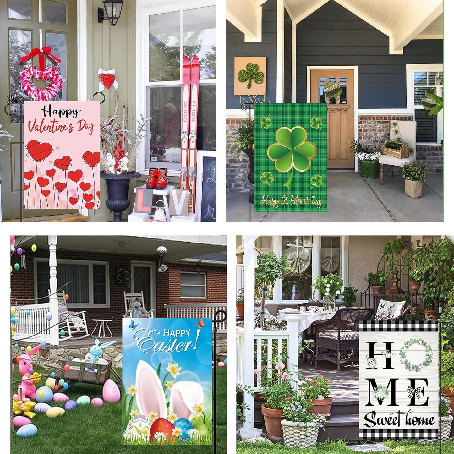 Seasonal Garden Flags Set of 12 - Double-Sided 12x18 Inch Yard Flags for All Occasions