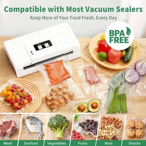 Aotto Vacuum Sealer Bags - 2 Rolls of 11" x 50' BPA-Free Commercial Grade Food Storage Bags