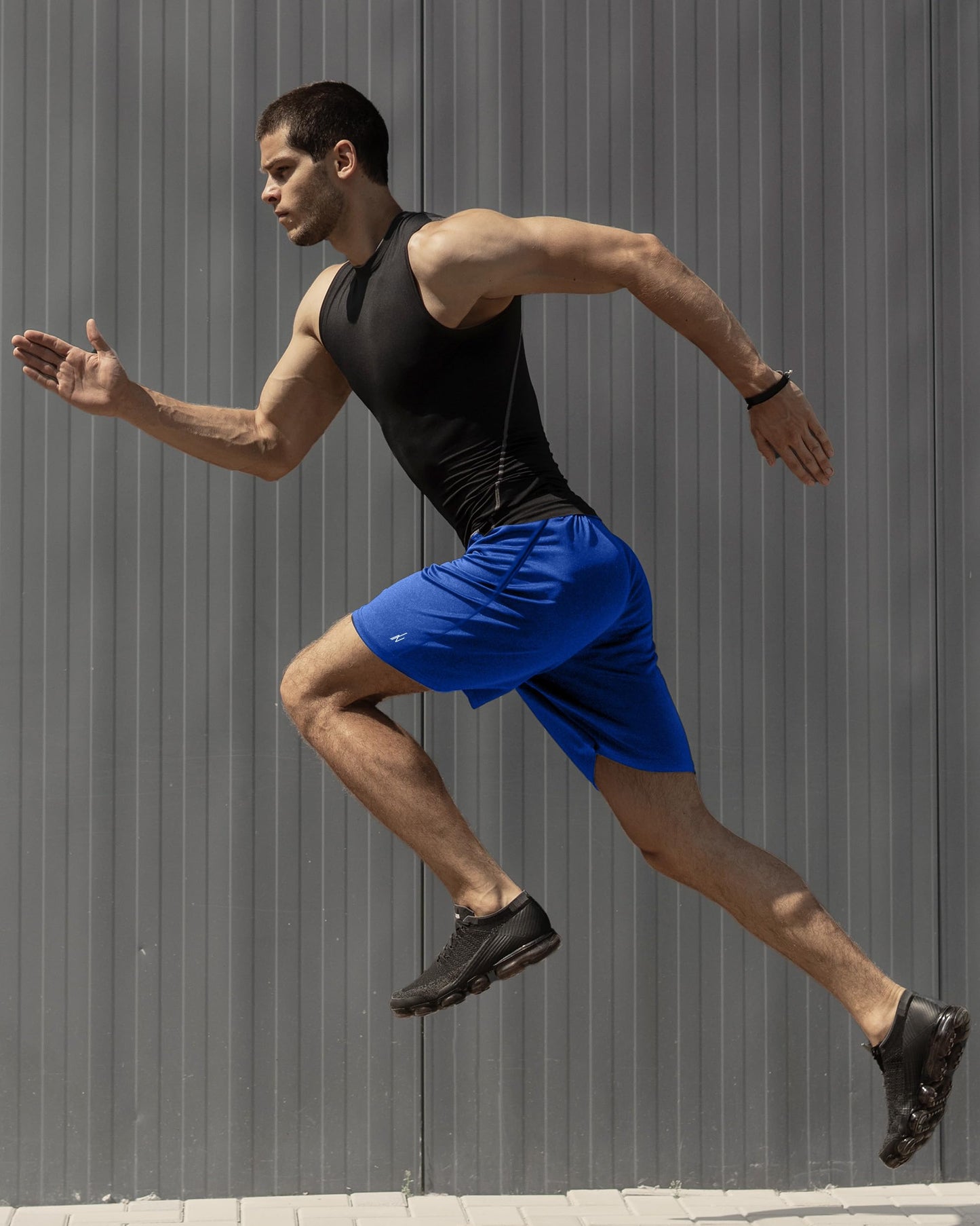 NY Threads Men's Athletic Shorts Quick Dry Loose-Fit Lightweight Running Workout Gym Shorts with Pockets, Large, Royal Blue