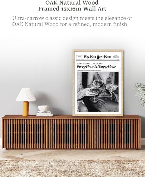 iHery Black Wall Art Print - Trendy Unframed Canvas Decor | 12x16in Happy Hour New York Design
