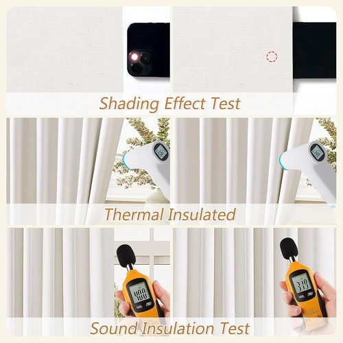 Guken 100% Blackout Curtains - 84 Inch Length, Thermal Insulated, 2 Panels Set for Living Room & Bedroom