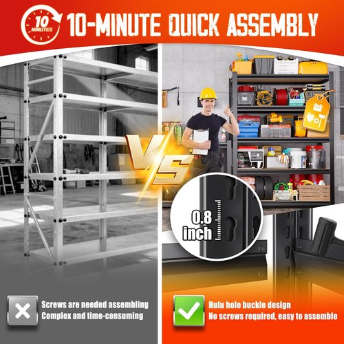 Heavy Duty Metal Shelving Unit by [Brand Name] - 5 Tier Adjustable Garage Storage Rack | 71"H x 32"W x 14"D