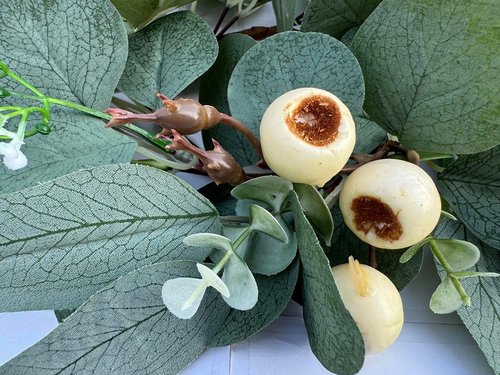 Eucalyptus Candle Rings by [Brand Name] - 2Pcs 4-Inch Boho Wreaths for 3-Inch Pillar Candles | Wedding Decor