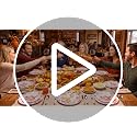 Disposable Plastic Plates Set with Pomegranate Design - 50 Pieces, Brown & Ivory, Party & Event Use (Variation: Pomegranate / Brown / 50)