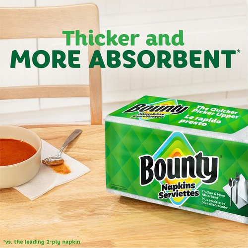 Bounty Paper Napkins - White, 200 Count | Ultra-Absorbent & Durable for Any Occasion