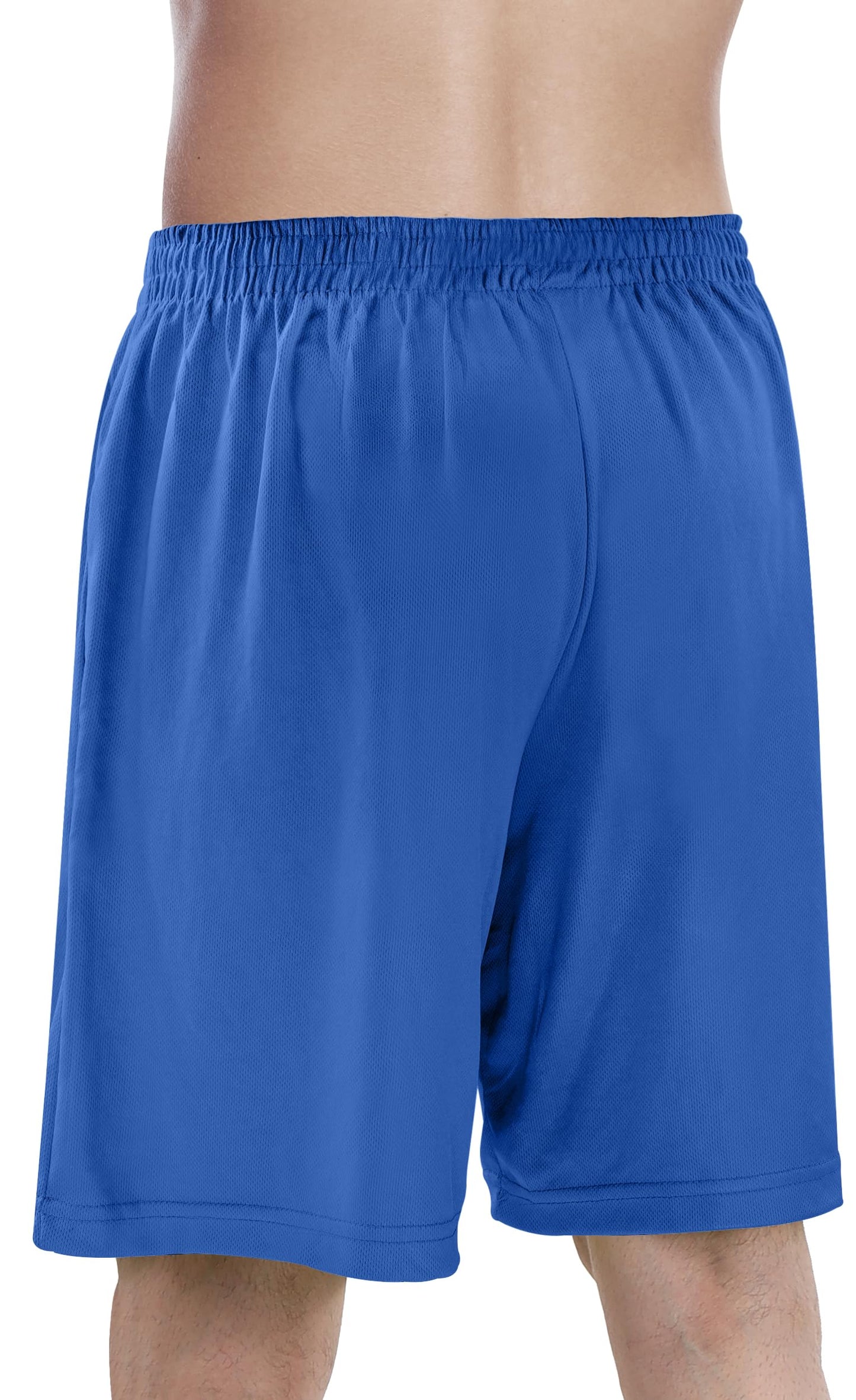 NY Threads Men's Athletic Shorts Quick Dry Loose-Fit Lightweight Running Workout Gym Shorts with Pockets, Large, Royal Blue