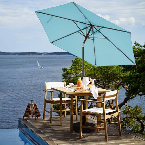 JEAREY 7.5FT Patio Umbrella - Outdoor Market Umbrella with Tilt & Crank - Baby Blue for Garden & Pool