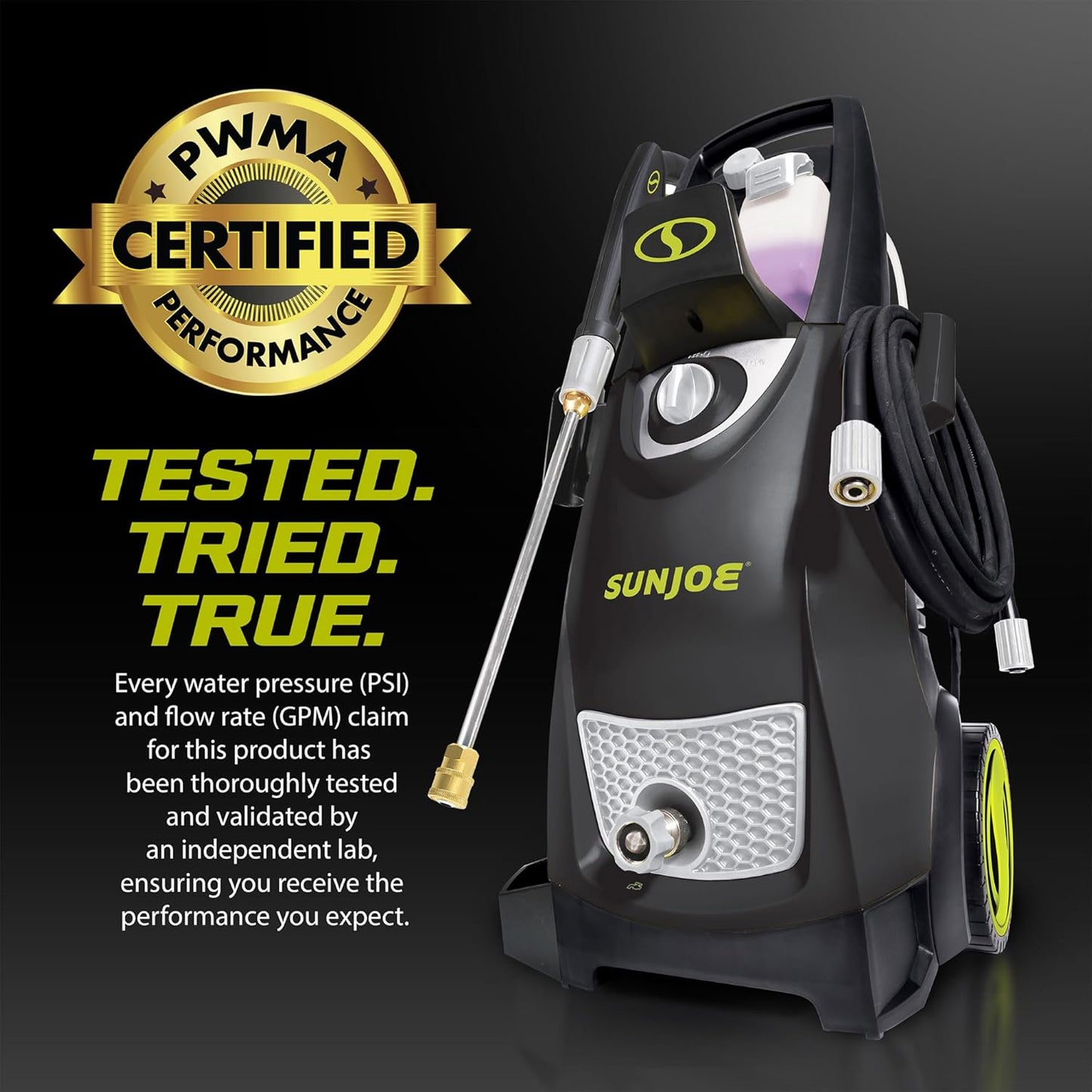 Sun Joe SPX3000 Electric Pressure Washer - Heavy-Duty 2500 Max PSI for Home, Autos, Patios & Decks