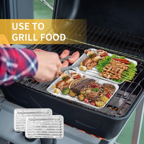 Aluminum Broiler Pan 25 Pack - 13 x 9 x 1 Inch Disposable Foil Baking Sheets for Oven & BBQ