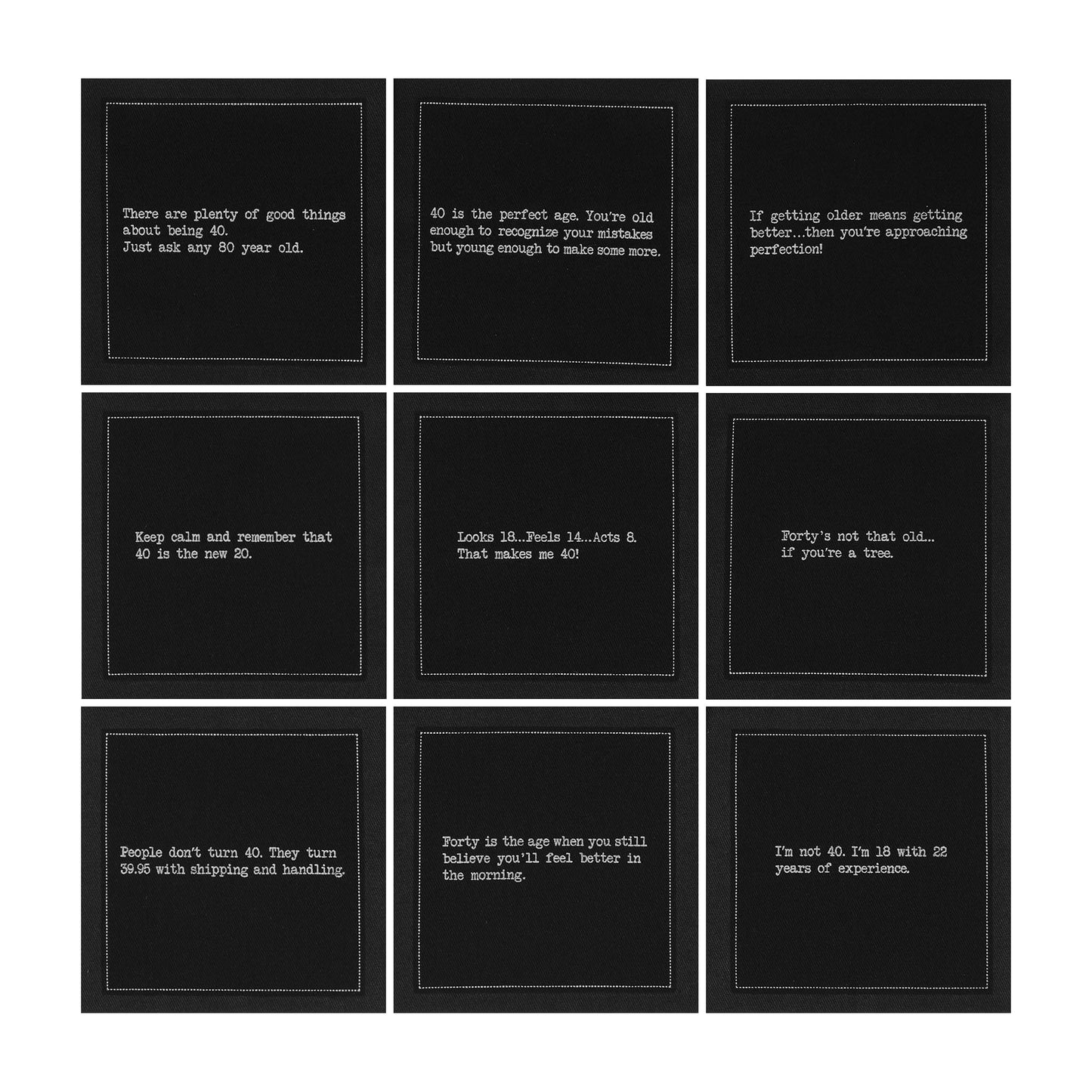 Five Star Funny 40th Birthday Quotes | Black Cotton Cocktail Napkins | 50 Luxury Disposable Beverage Napkins with Witty Bar Quotes | Drink Napkins for Parties, Bars, Weddings & Game Nights