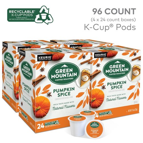 Green Mountain Coffee Roasters Pumpkin Spice Coffee - Light Roast K-Cup Pods | 96 Count