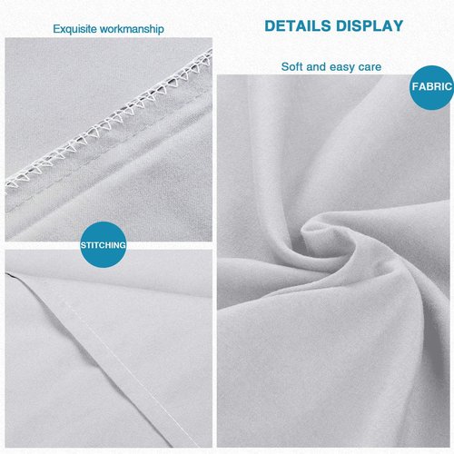 FLXXIE Pillow Cases - Soft Microfiber Queen Pillow Covers with Envelope Closure | 2-Piece Set, Light Grey 20x30