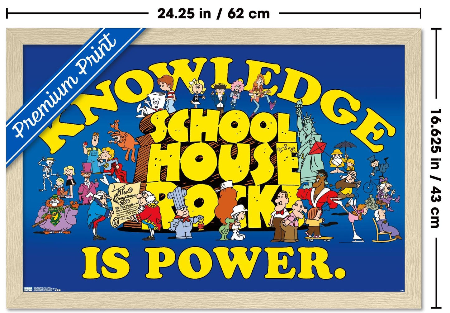 Trends International Schoolhouse Rock! - Group Wall Poster, 22.4L x 14.7W, Blonde Framed Version