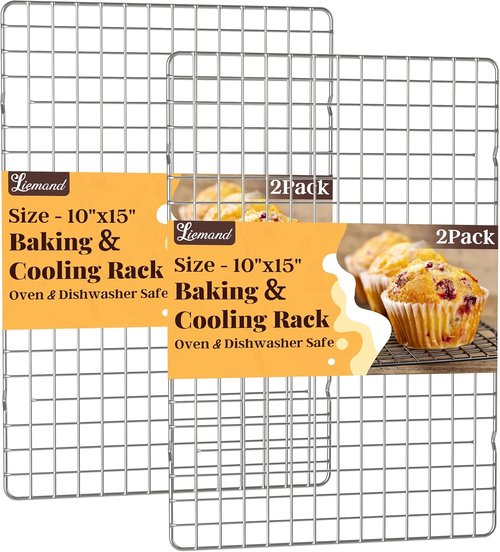 Cooling Racks | Skiennix 2-Piece 10" x 15" Grid Wire Baking Rack - Dishwasher Safe for Oven Cooking & Grilling