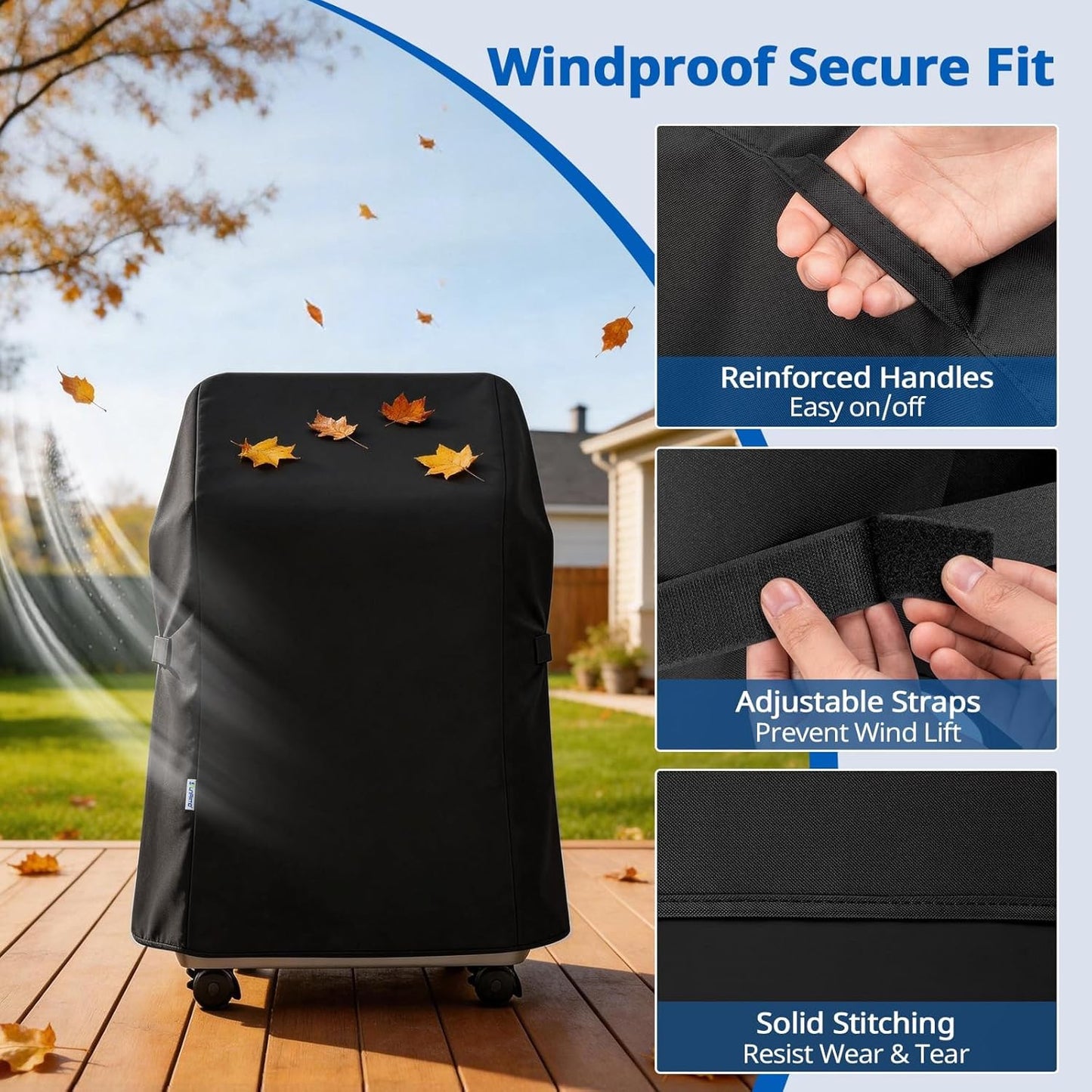 SunPatio 30-Inch Heavy Duty Waterproof Grill Cover - Fits Weber Spirit 210, Charbroil & Kenmore