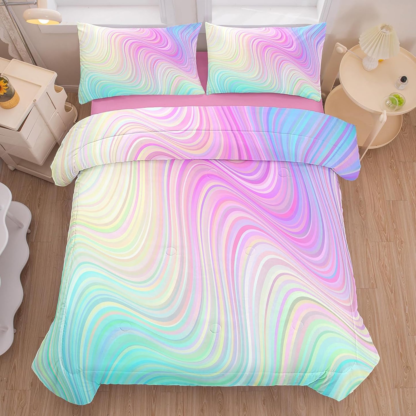 Bodhi Rainbow Graffiti Football Bedding for Boys & Teens - Full Comforter Set with Matching Pillowcases