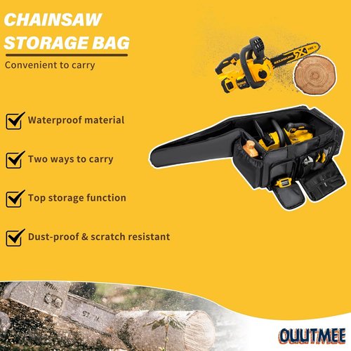 Chainsaw Carrying Case - Waterproof Foldable Storage Bag for EGO, Dewalt & Greenworks 10/12 Inch