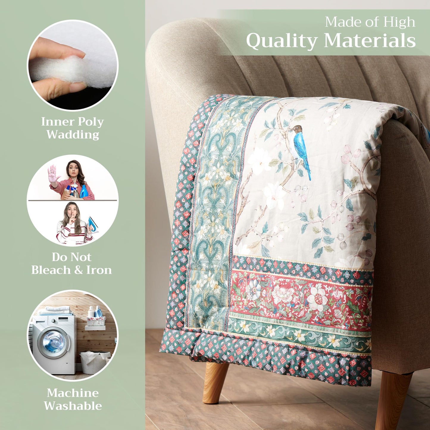 Maison d' Hermine Throw Blanket for Couch Lightweight Soft Warm Breathable Cotton Throw Blankets for Bed Girls Boys Women Men Sofa Travel Living Room Gifts for Mothers Day (60" X 80", Osaka)