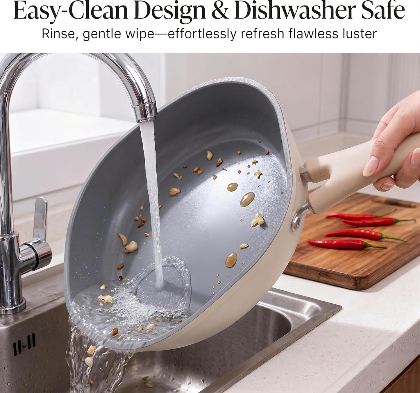 Skiennix 8 Inch Ceramic Nonstick Frying Pan - Eco-Friendly, PFAS/PFOA-Free, Induction Compatible, Dishwasher Safe