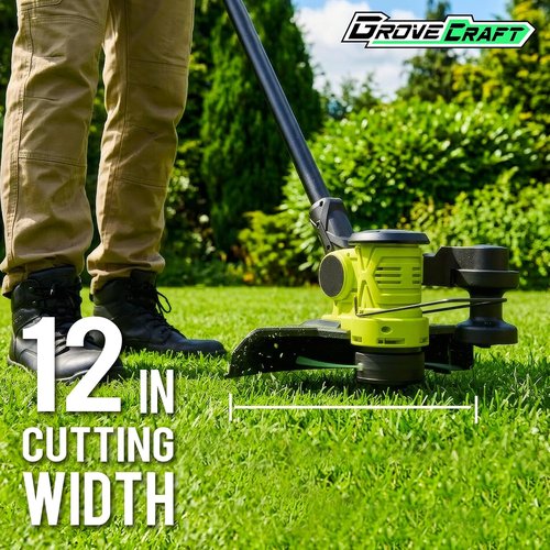 20V Cordless String Trimmer by [Brand Name] - 2x4Ah Battery Powered Grass Edger with Auto Line Feed & 8 Replacement Spools