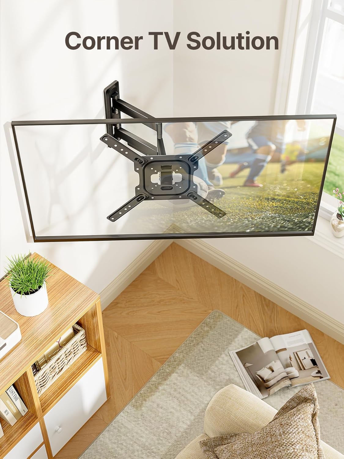 monTEK Full Motion TV Wall Mount - Swivel & Tilt Bracket for 23–65 Inch TVs | Max VESA 400x400mm, Holds 77 lbs