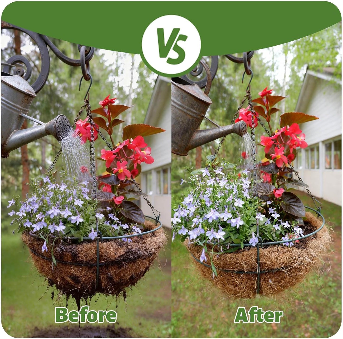 Premium Felt Plant Liners by [Brand Name] - Self-Watering Hanging Basket Liners, 10x10 Inch, 30-Pack for Optimal Water Retention & Drainage