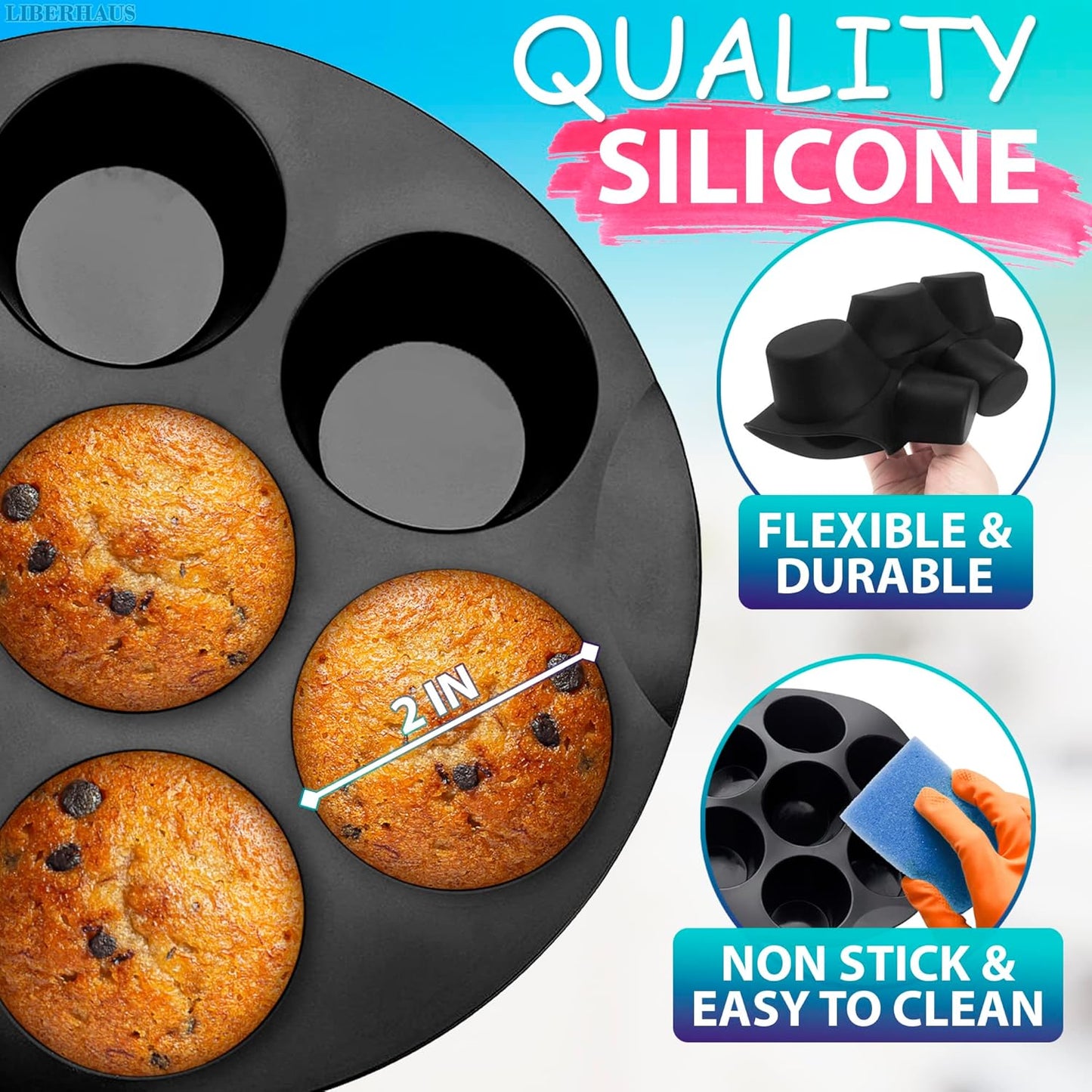Air Fryer Muffin Pan by [Brand Name] - 7-Cup Silicone Mold for Egg Bites | Heat Resistant & Nonstick