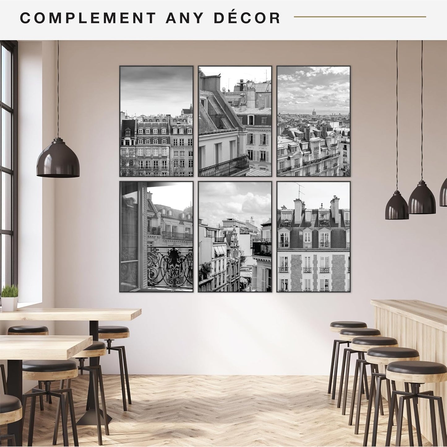 MCS Original Poster Frame - 24x36 Black Lightweight Vertical & Horizontal Picture Frame | 6-Pack for Art Prints & Gallery Walls