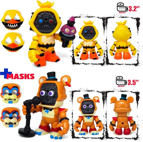 FNAF Mini Figures Collection - 12-Piece Set Inspired by Five Nights at Freddy's | Includes Masks & Characters