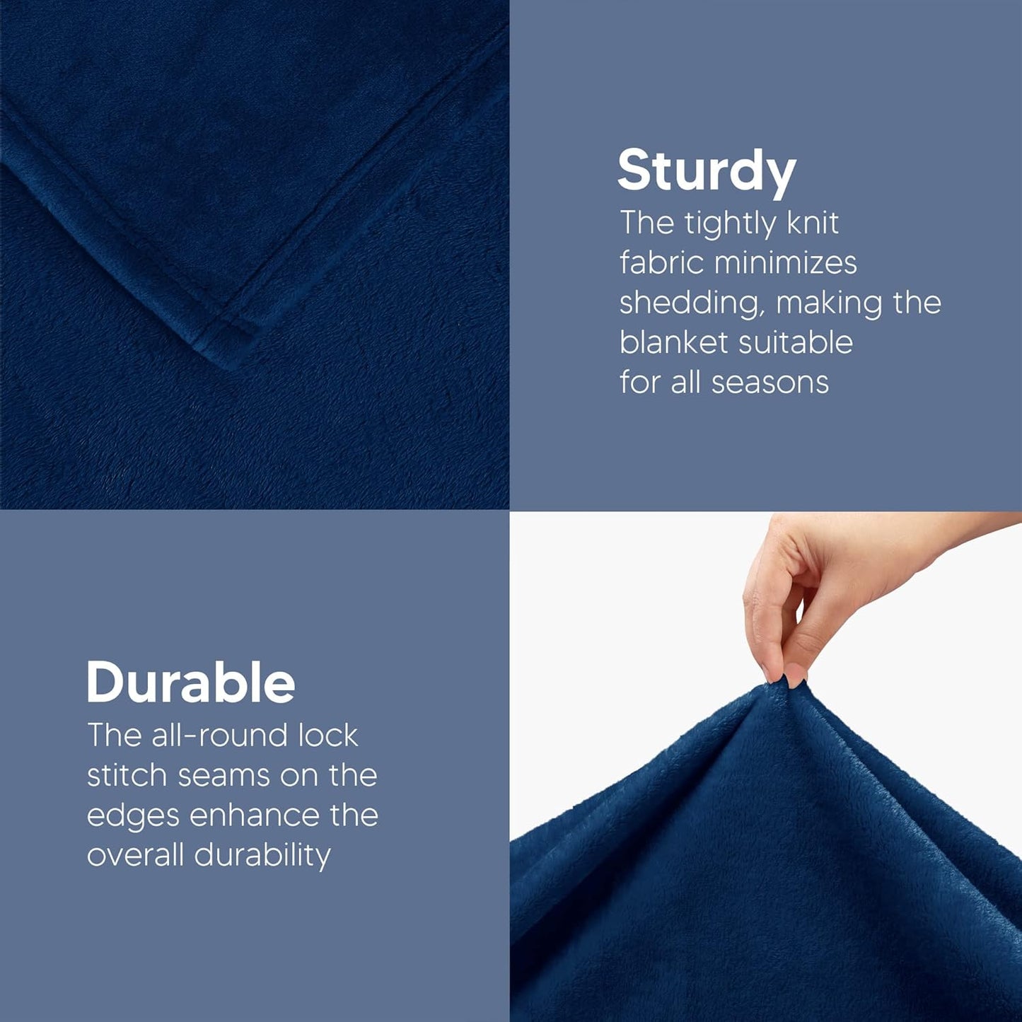 Utopia Bedding Fleece Blanket - King Size Navy 300GSM Luxury Soft Microfiber | Anti-Static (90x102 Inch)