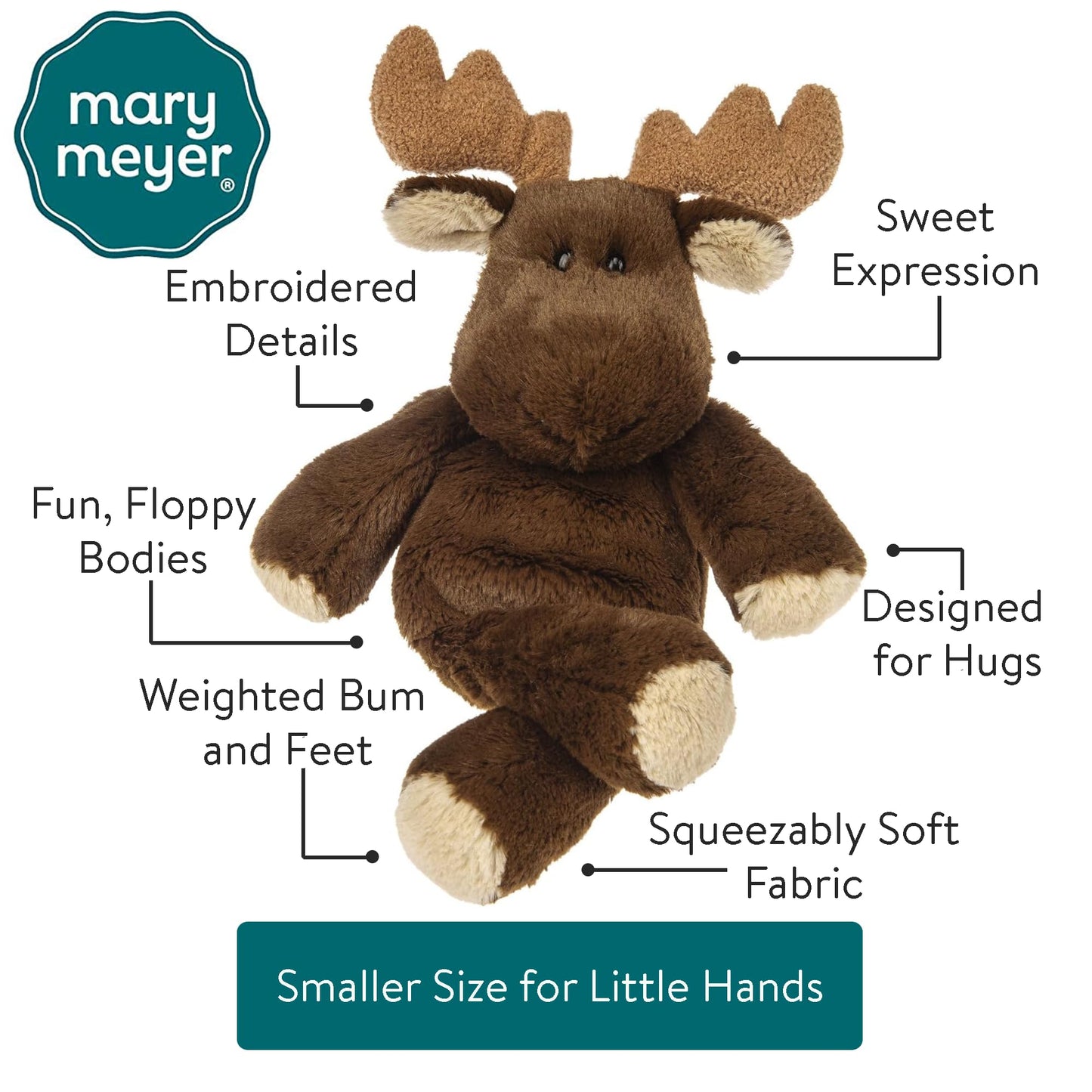 Mary Meyer Marshmallow Junior Moose Soft Toy, 9-Inch