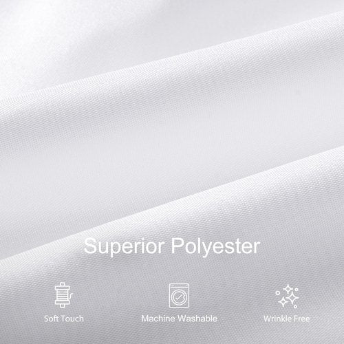 joybest 6 Pack Round Tablecloths - 60 Inches in Diameter White Table Cloth Fit 20 to 42 Inches Tables, Washable Polyester Fabric Table Cover for Dining, Buffet Party, Wedding