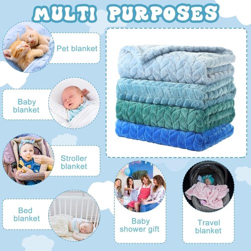 Frienda Baby Fuzzy Blanket - Soft & Warm Fluffy Blanket for Infants | 32 x 24 Inch, Blue