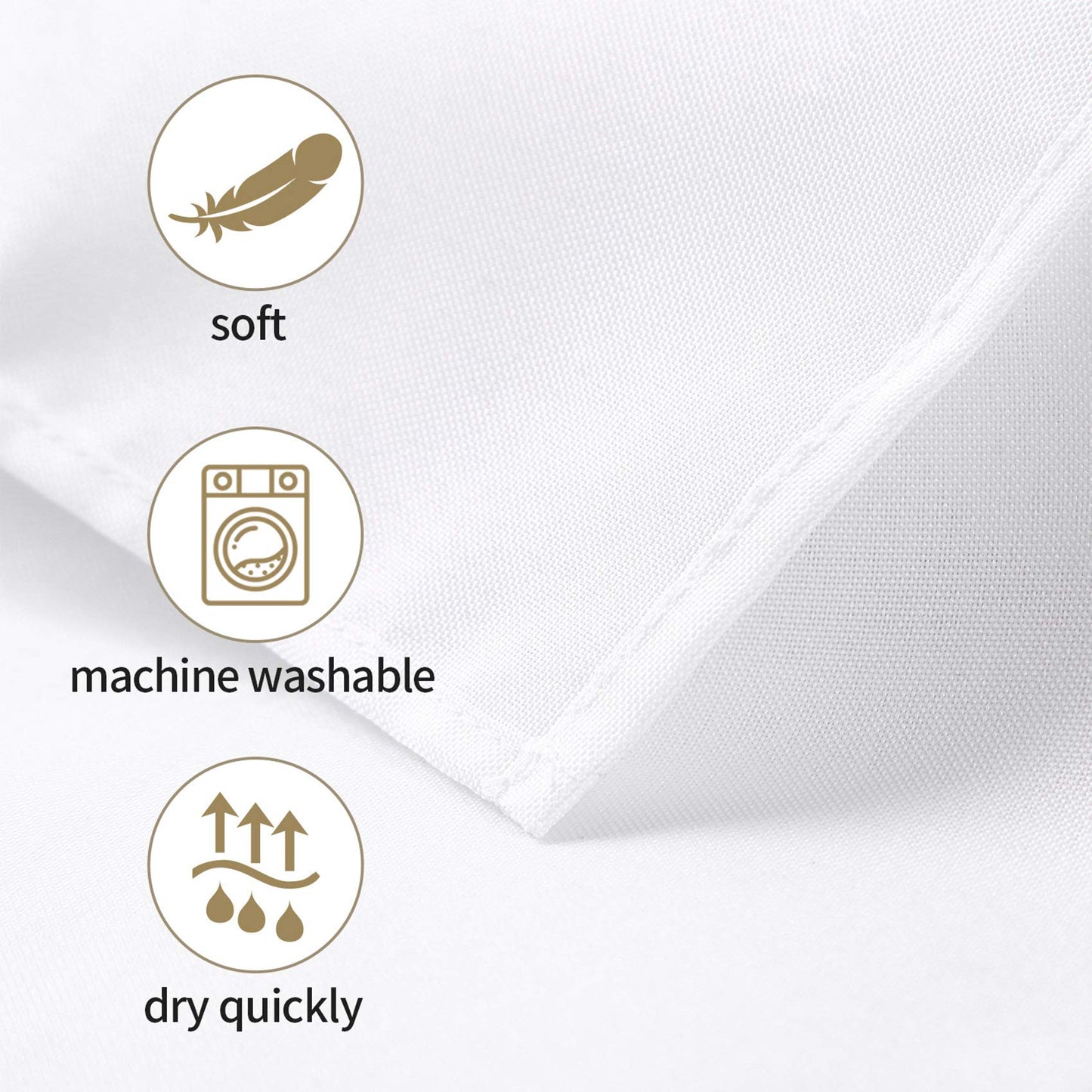 Ascoza 2pack 90x90 Inch White Square in Polyester Fabric Tablecloth for Wedding,Banquet,Restaurant and Parties